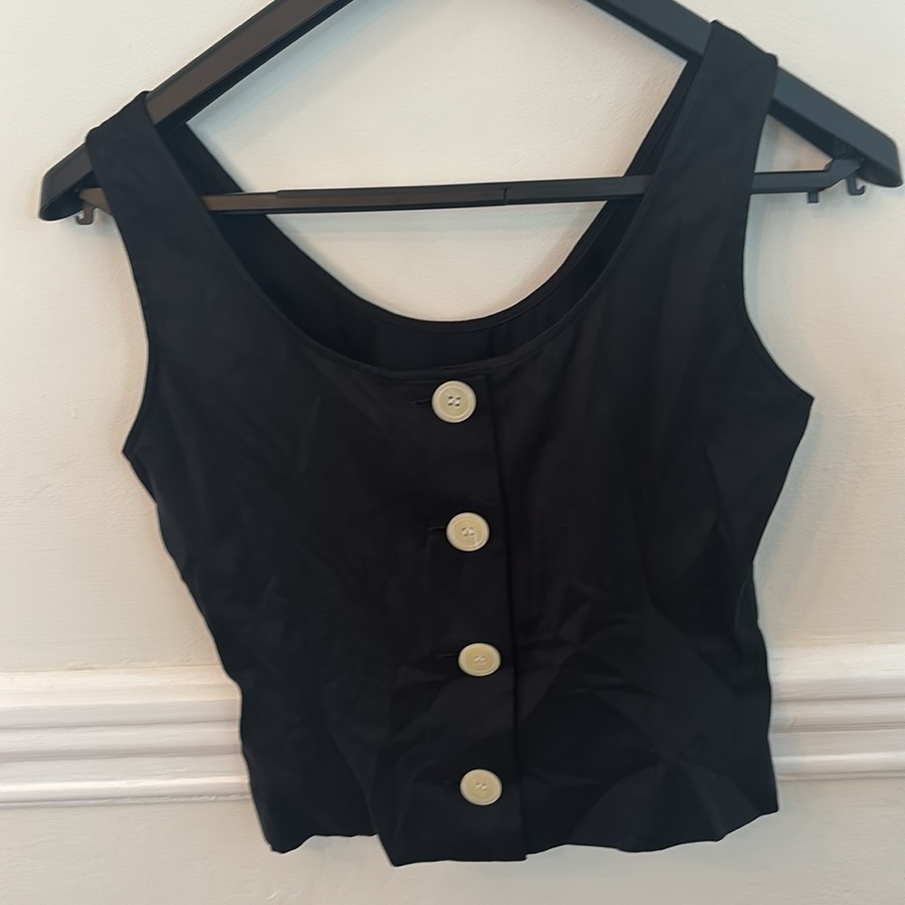 Vintage Silk Blend Button-Back Tank – Size 6